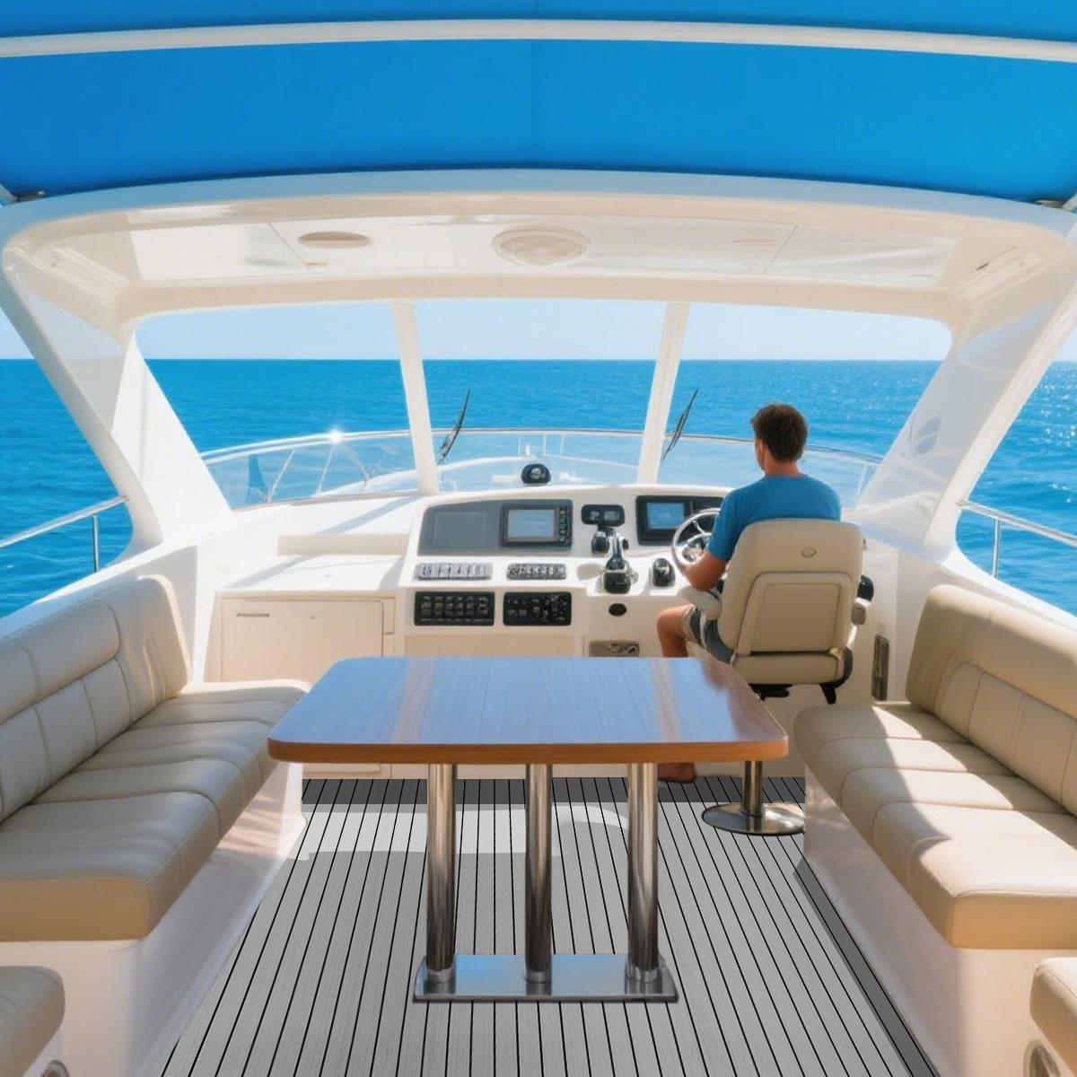 Faux Teak EVA Foam Marine Decking Sheet, 96x36in Self-Adhesive Synthetic Sheet for Boats, Swim Platforms & RV Decks, Helm Pad, Swim Platform
