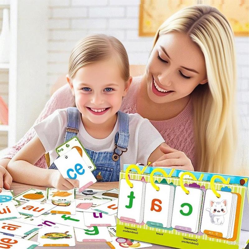 Cvc & Cvcc Words Games Phonics Flash Cards for Preschool Kindergarten, Alphabet Learning Pocket Chart, Educational Tool for Students Teachers, Flashcards Learning Alphabet