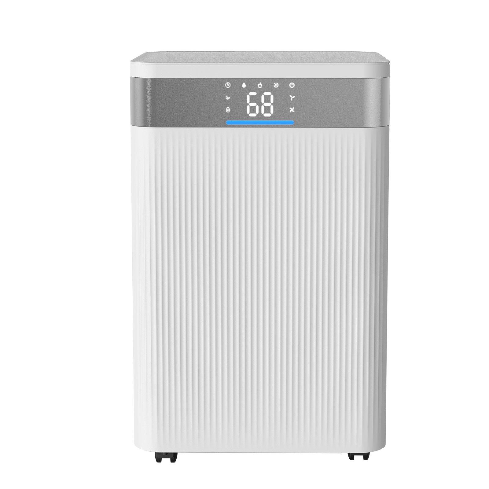 VEVOR 35 Pints Dehumidifier for Home Basement, Drain Hose for Commercial Industrial Use, Smart Humidity Control, Low Noise for Large Rooms, Warehouses, Bedrooms Storage, Large Coverage, White