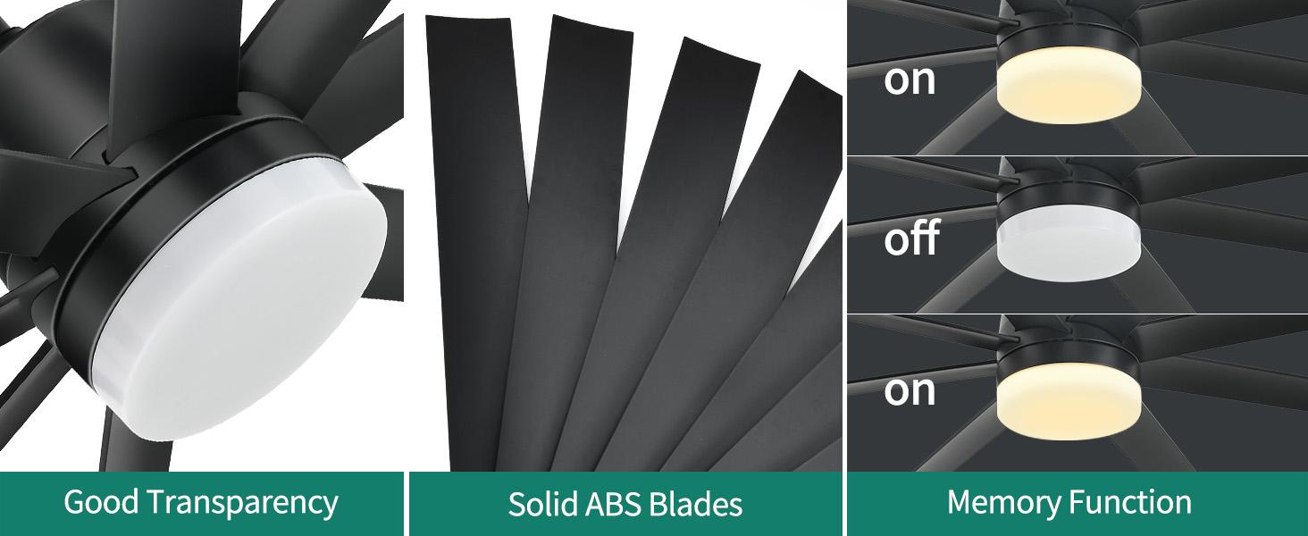 YITAHOME Black Ceiling Fans 60 Inch with Lights and Remote, Modern Fan for Indoor Outdoor with Quiet Reversible 6 Speeds Motor, Dimmable LED 3 Color, Memory Function for Bedroom Living Room Patio YITAHOME Black Ceiling Fans 60 Inch with Lights and Remote, Modern Fan for Indoor Outdoor with Quiet Reversible 6 Speeds Motor, Dimmable LED 3 Color, Memory Function for Bedroom Living Room Patio