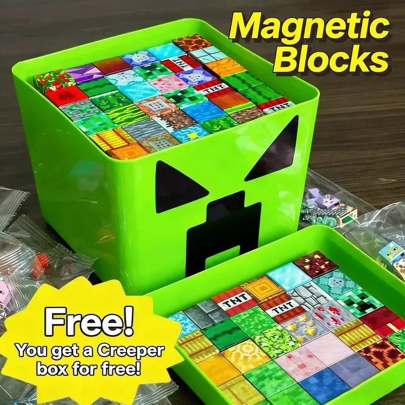 Magnetic building block world game accessories, magnetic puzzle blocks, puzzle gift ornaments, gift creativity