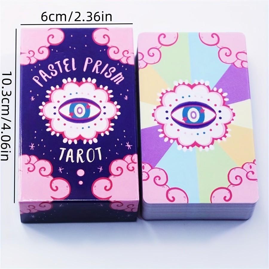 Pastel Soft Fantasy Prism Magic Tarot Deck, 78 Cards, and Sky Blue, Portable Fortune Telling Game, Ideal Gift for Holidays, Halloween, Thanksgiving, Beginner-Friendly