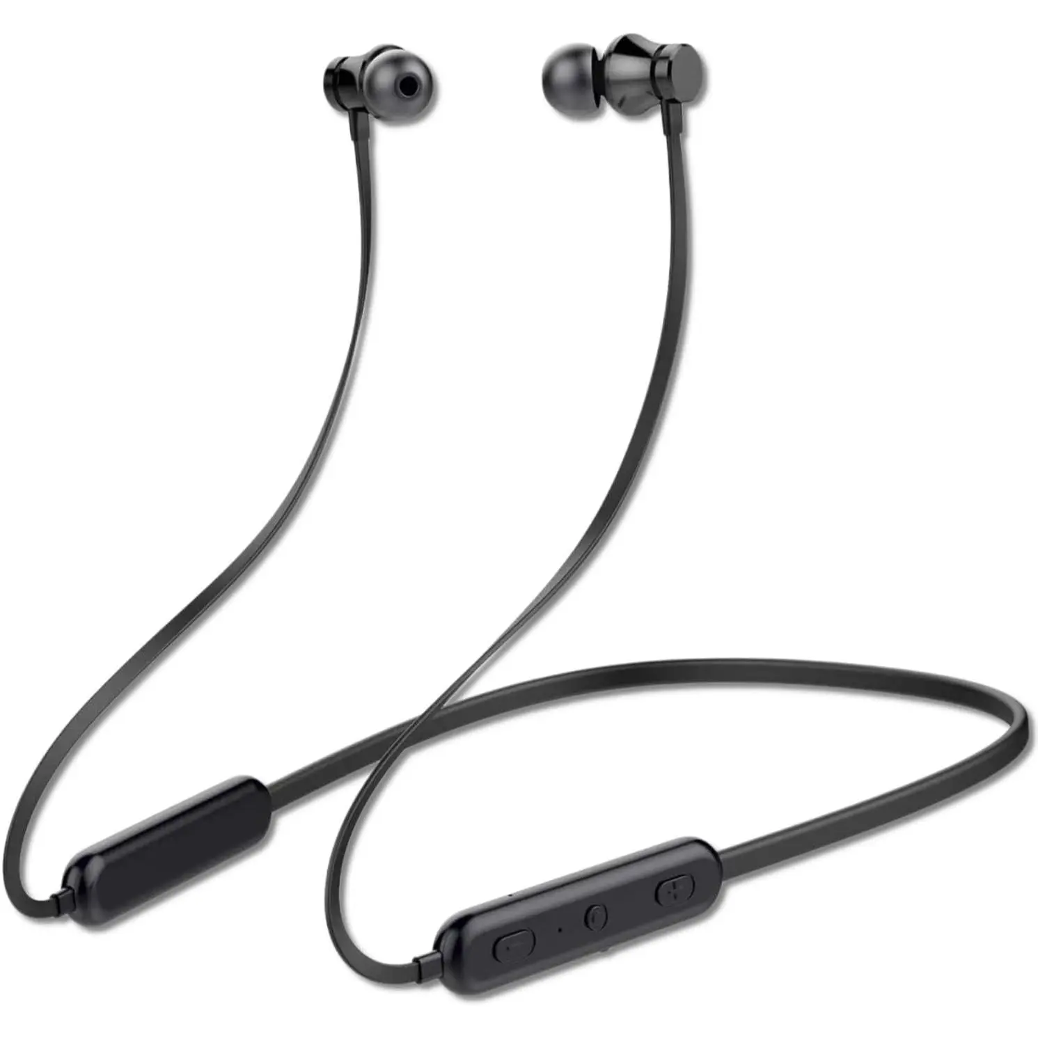Neckband Bluetooth Wireless Earbuds, V5.0, 20H Playtime, Noise Cancelling Sport Headset with Mic for Gym Running, Compatible with iPhone, Samsung, Android (Black)