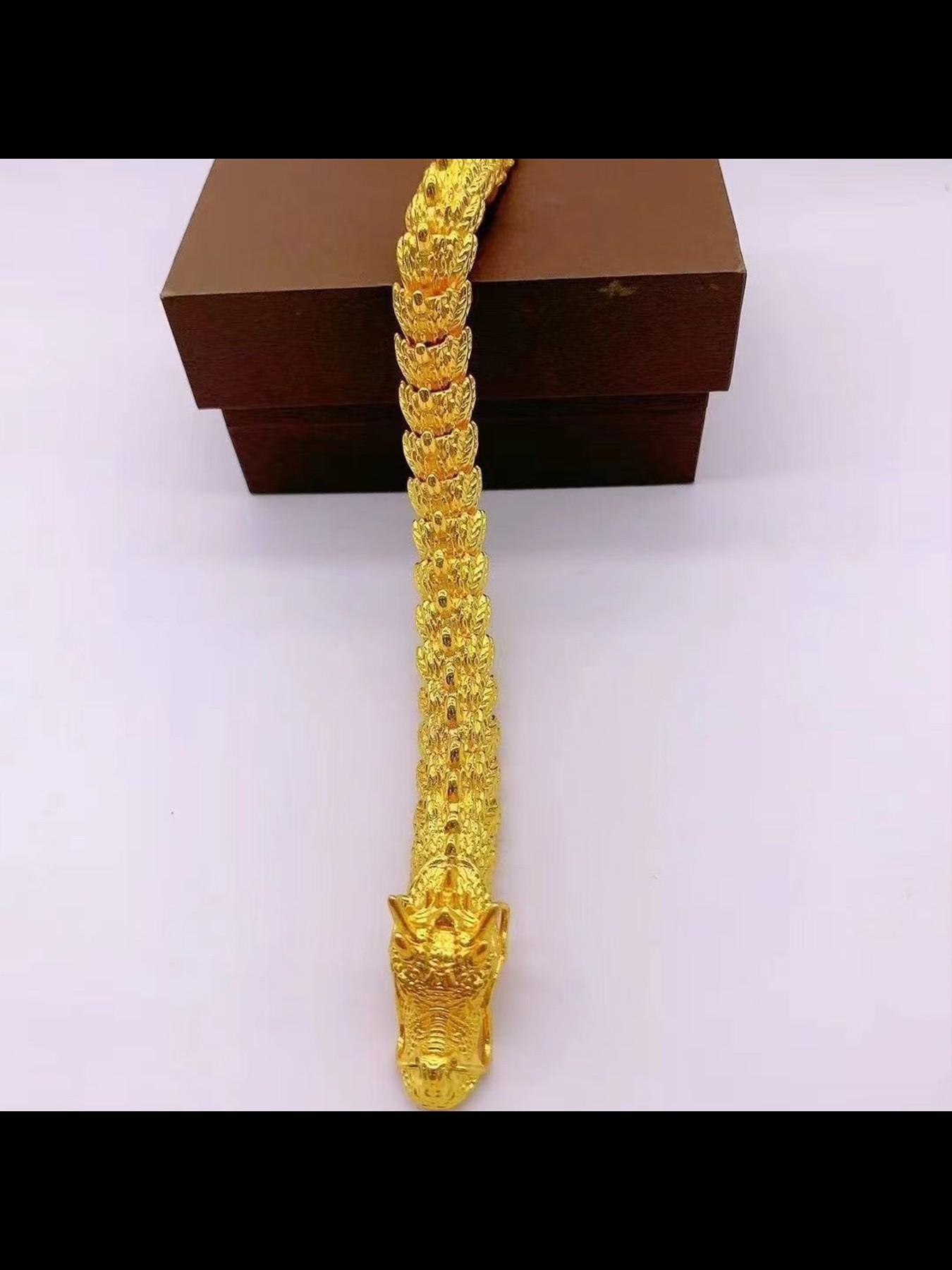 New Dragon Bone Chain Bracelet for Men, Bold Dragon Head Design, Casual Ethnic Style, High-Quality Hand Chain