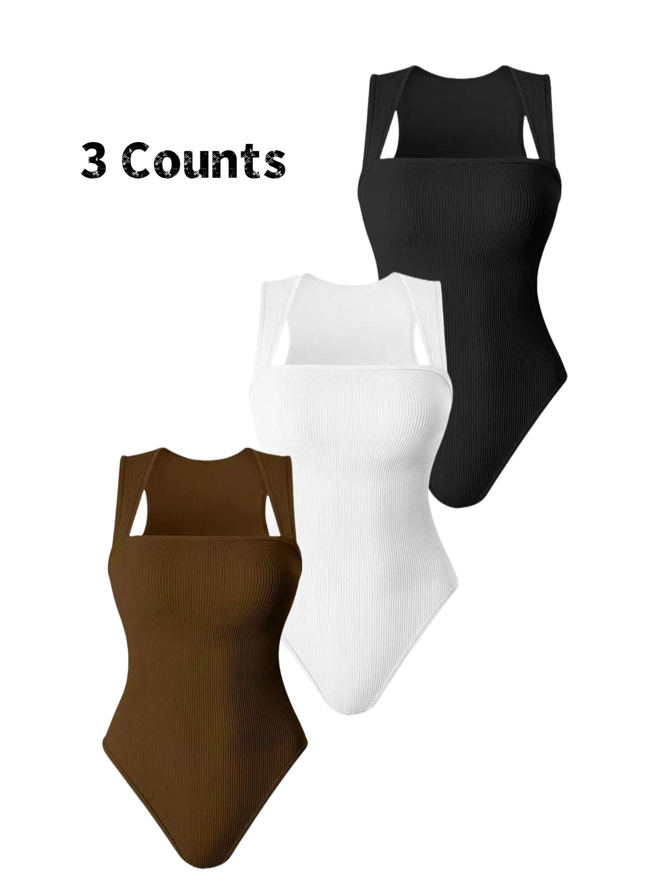 Women's Shapewear Bodysuit, Comfortable Casual Style Tummy Control & Butt Lifting, Daily Wear Crop Compression Shirt, Knitted Slimming Fitness