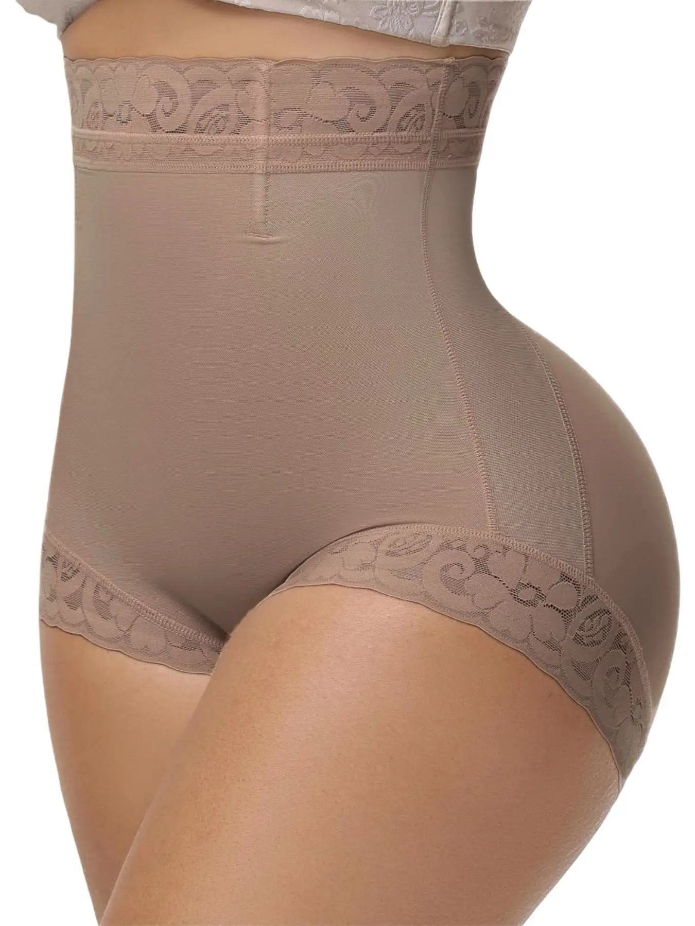 1 Count Super High Waist Elasticity Shaperwear Shorts, Fajas, Shapewear, Butt Lifting And Tummy Control Shaping Shorts, Lace Anti Slip Shaperwear Panties, Women's Underwear Body Shaper Bottoms Comfortable, Tummy Control Girdle, Suitable for Daily or Party