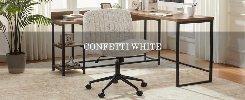 Dowinx Criss Cross Chair with Wheels, Preminum Fabric and Pocket Spring Cushion, Adjustable Swivel Wide Seat Computer Chair, Morden Design Vanity Chair