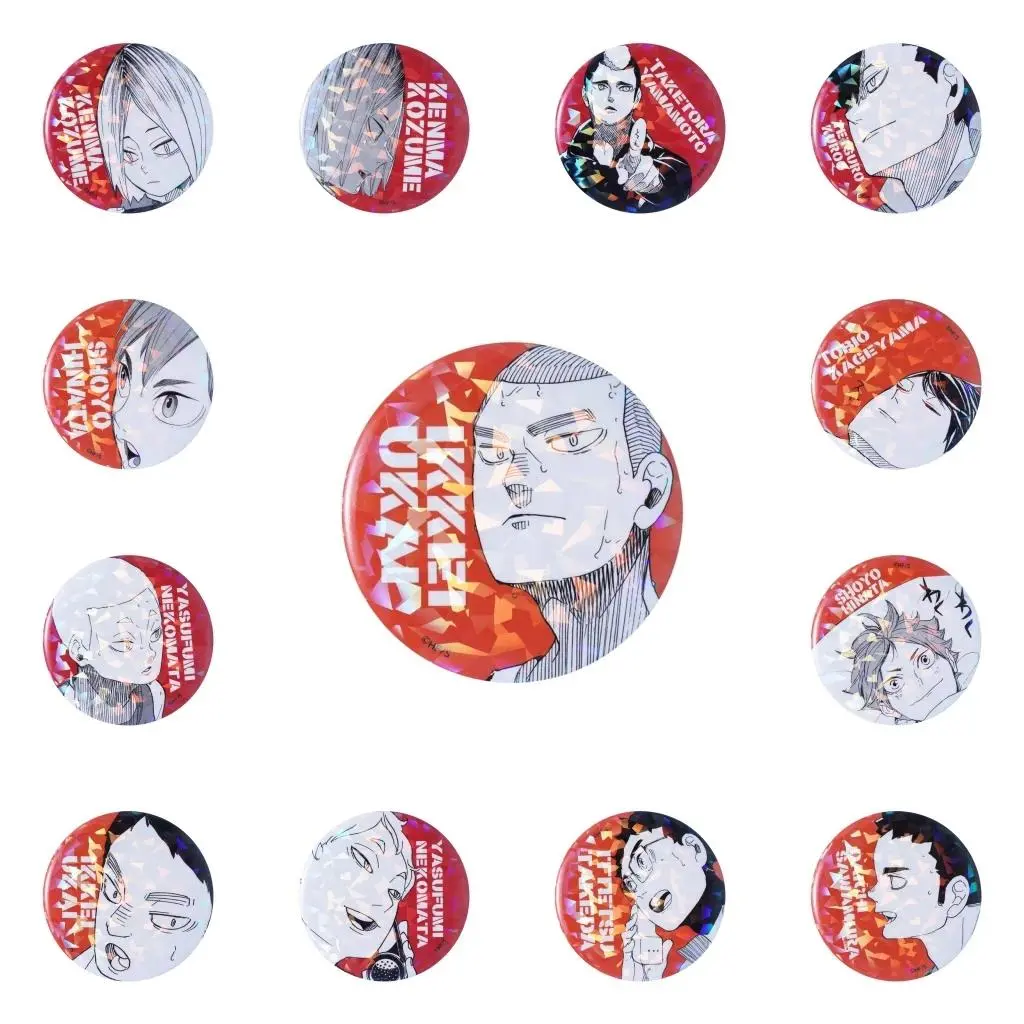 58mm Anime Haikyuu Asahi Azumane Ryunosuke Tanaka Yu Nishinoya Cosplay COSTUME Badge Pin SPTE Tinplate Brooch﻿ Prop Gift