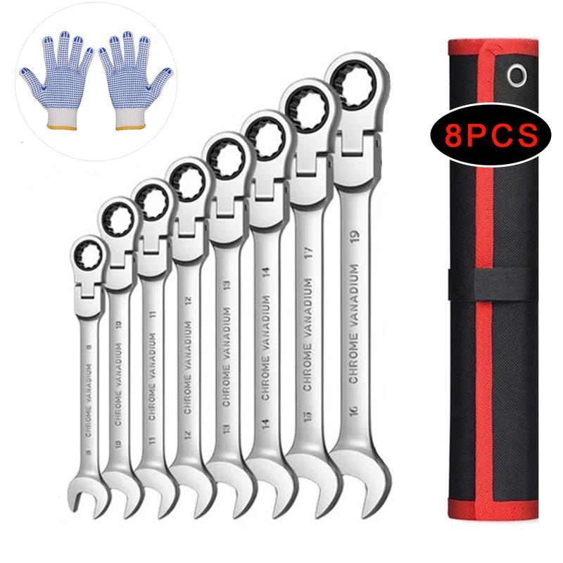 8/14/16 PCSAdjustable Ratchet Wrench Set High-Grade CR-V Structure 180-Degree Flex Head Design Organizer Wrench Kit Chrome Vanadium Steel Manual Tool Socket Wrenches Without Battery 8/14/16 PCSAdjustable Ratchet Wrench Set High-Grade CR-V Structure 180-Degree Flex Head Design Organizer Wrench Kit Chrome Vanadium Steel Manual Tool Socket Wrenches Without Battery