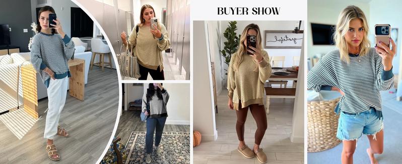 Imily Bela Women's Fall Oversized Sweatshirt Casual Waffle Knit Long Sleeve Crewneck Split Pullover Tunic Tops