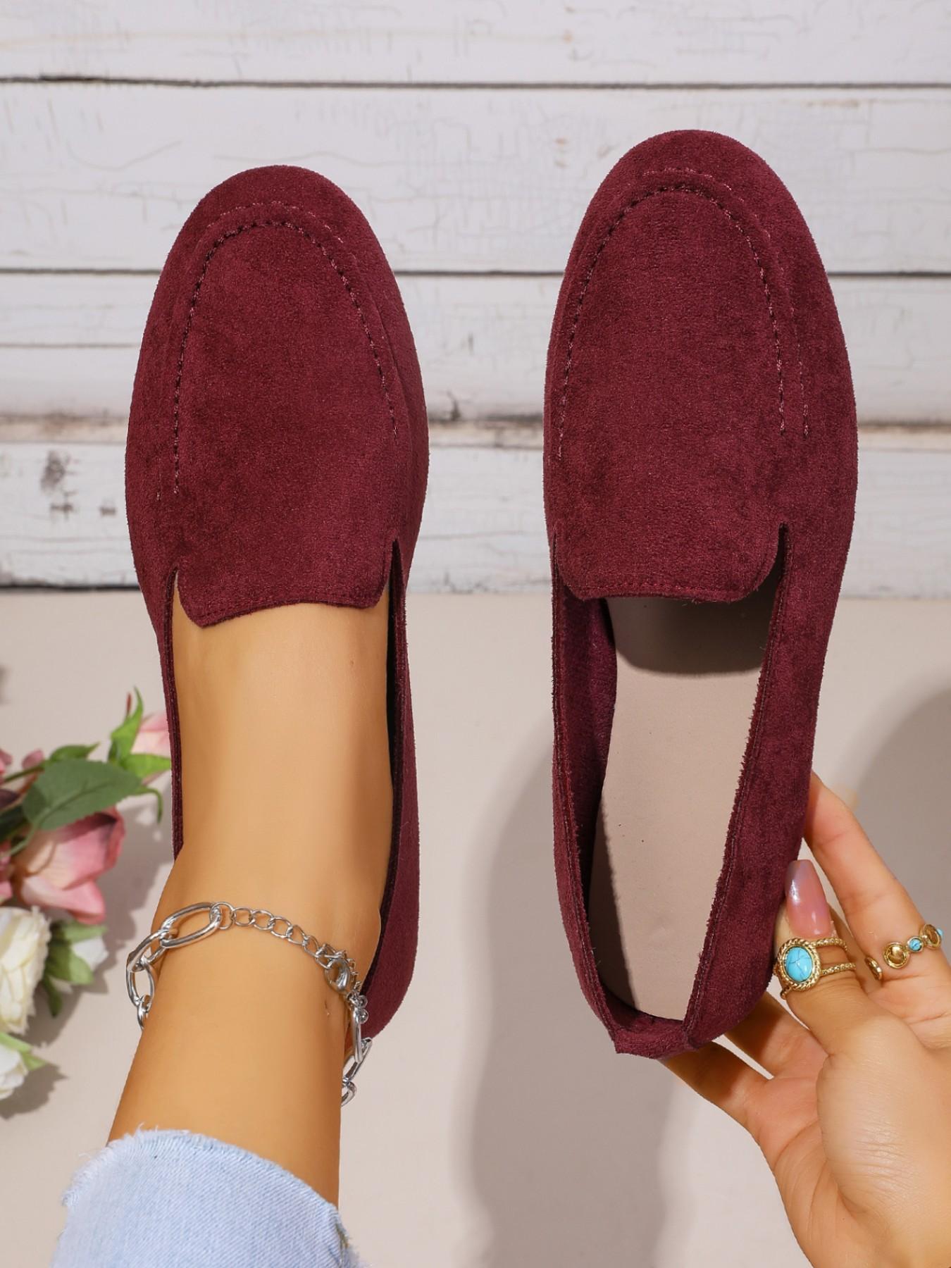 Casual Versatile Faux Leather Loafers, Flat Slip-On Comfortable Shoes, Chic Commuter Beanies, Perfect for Daily Wear