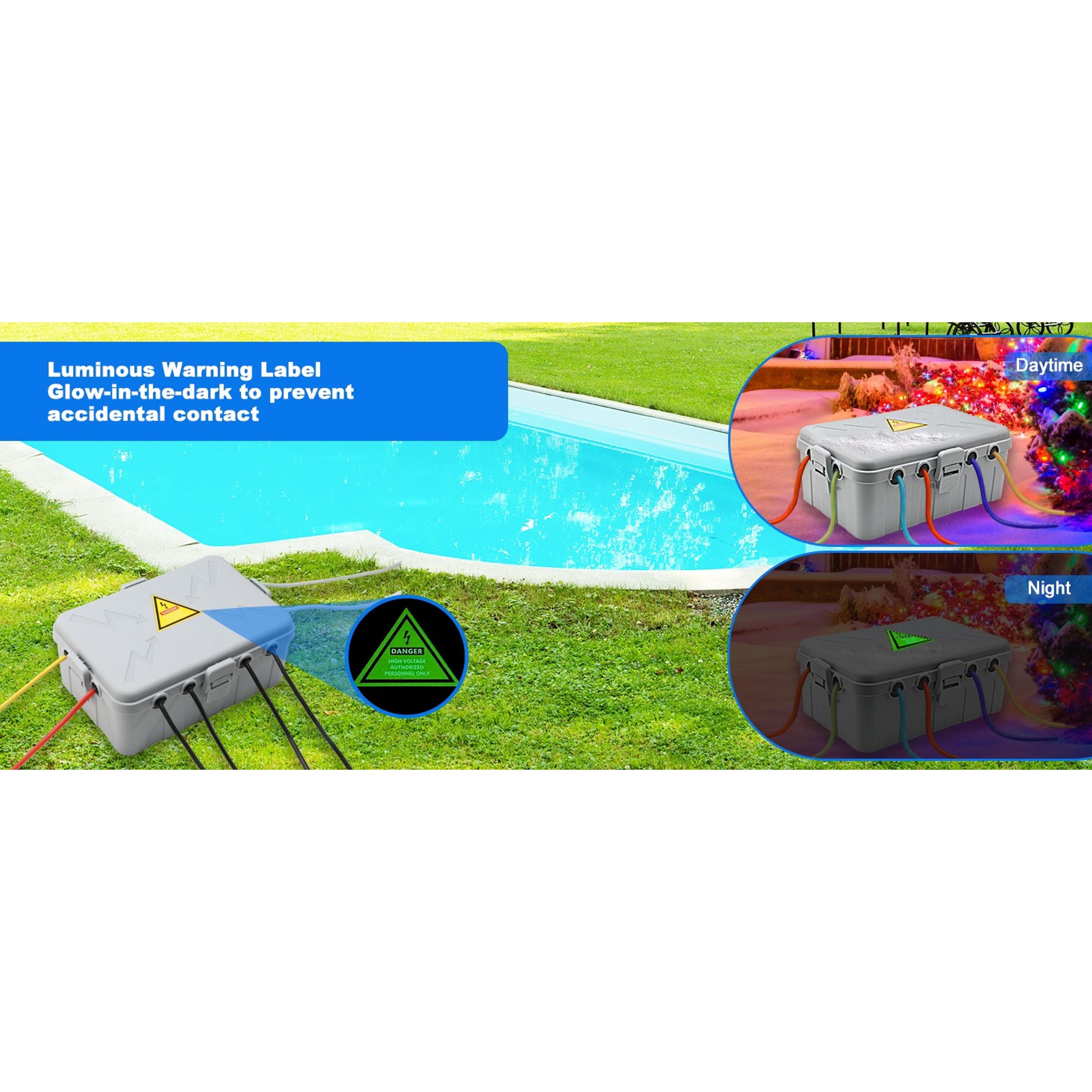 Large Outdoor Electrical Box(12.5x8.5x5inch),IP54 Waterproof Outdoor Outlet Covers,Weatherproof Extension Cord Covers Protect Outlet,Plug,Timer,Power Strip,Holiday Light,Grey