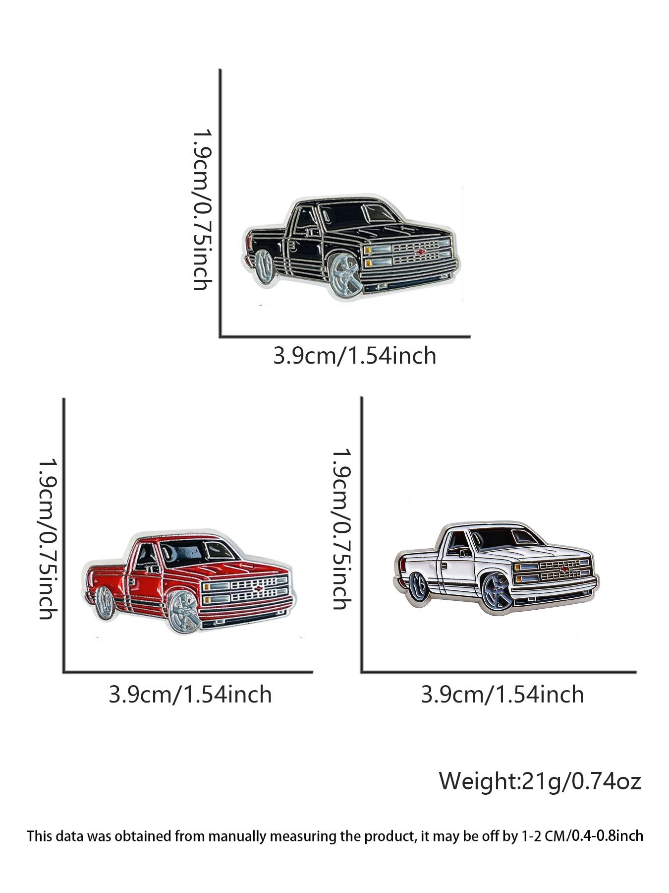 3-Piece Chevrolet 454 SS Hat Clip Pin Set, 90s Retro Classic Truck Enamel Brooch, Enamel Lapel Pins, Vintage Racing Golf Hat Clips for Chevy Fans & Truck Enthusiasts, Metal Alloy Cap Pin Gift for Men, Men Accessories
