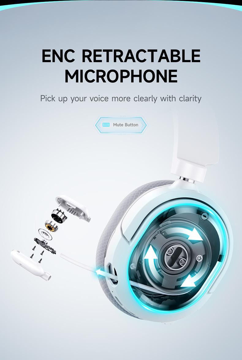 Picun G2 Gaming Headset Version 5.3 7.1 Surround Sound 5ms Low Latency ENC Microphone for PC PS4 PS5 for PC Laptop Game Peripherals