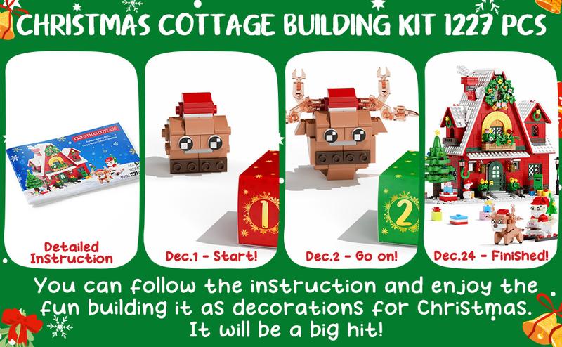 Advent Calendar 2025, 24 Days STEM Surprise puzzle blocks 12-in-1 Christmas Gift Box