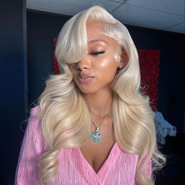 Dachic Hair 613 Body Wave Wig 13x6 HD Transparent Lace Frontal wig 40 Inch Straight Blonde Human Hair wig for Women Pre Plucked with baby hair wig 180% Density