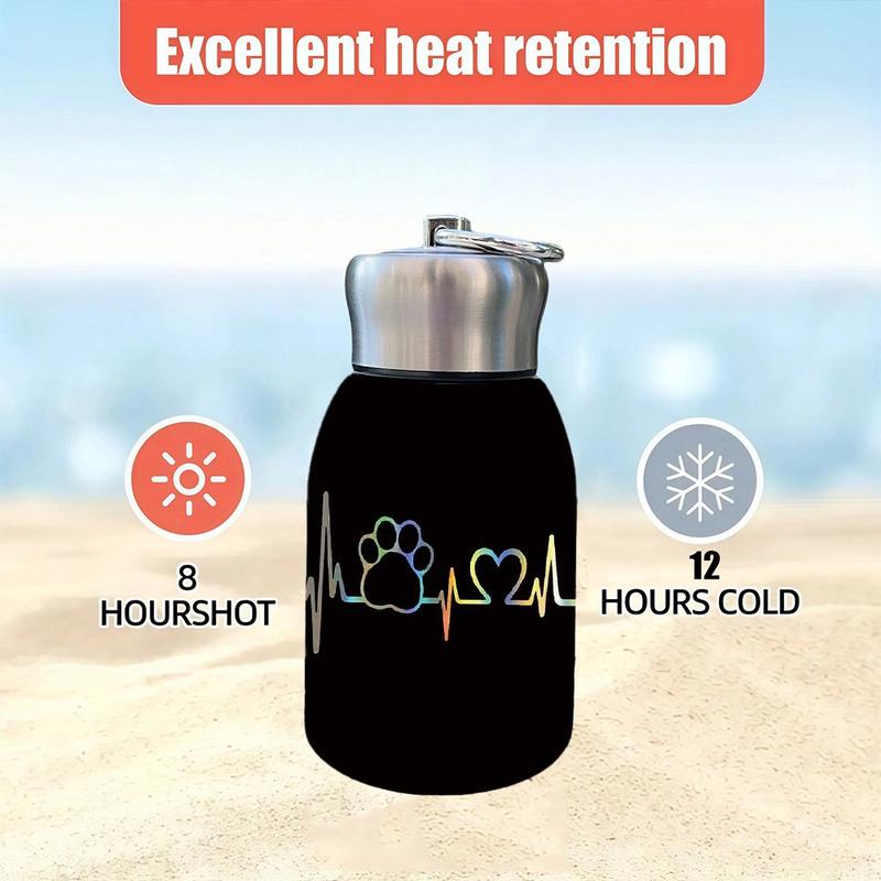 1pc 10.5oz Stainless Steel Tumbler - Leak-Proof, Insulated, Reusable, Hand Wash Only, Functional & Fashionable, Dual Advantage, Rainbow Paw Heartbeat Design, Perfect Holiday Gift Item, Durable Drinkware