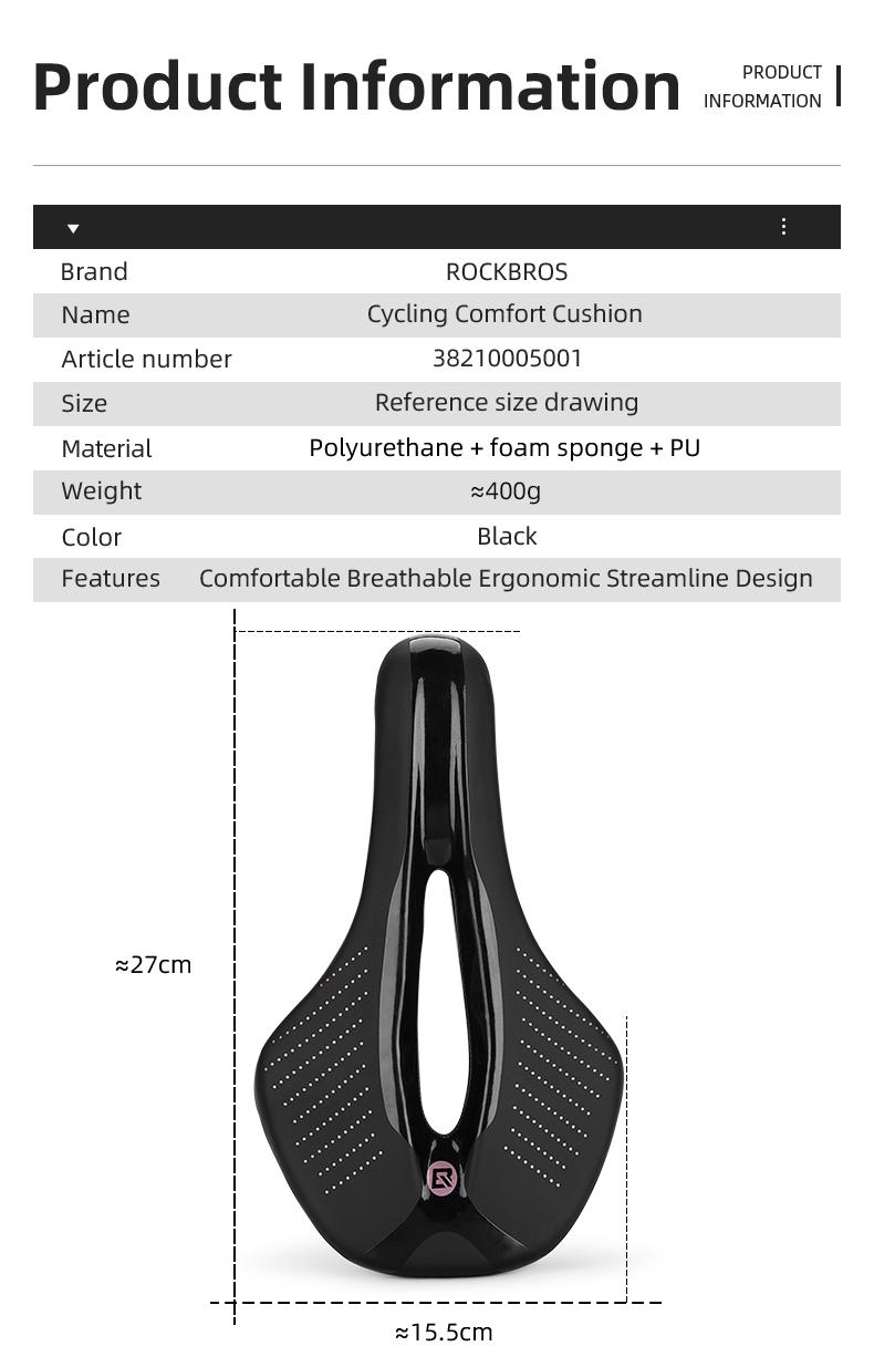 ROCKBROS Bike Saddle Ultralight Breathable Comfortable Cushion MTB Road Bicycle Seat Saddle Foldable Bicycle Saddle Racing Soft Cycling Saddle