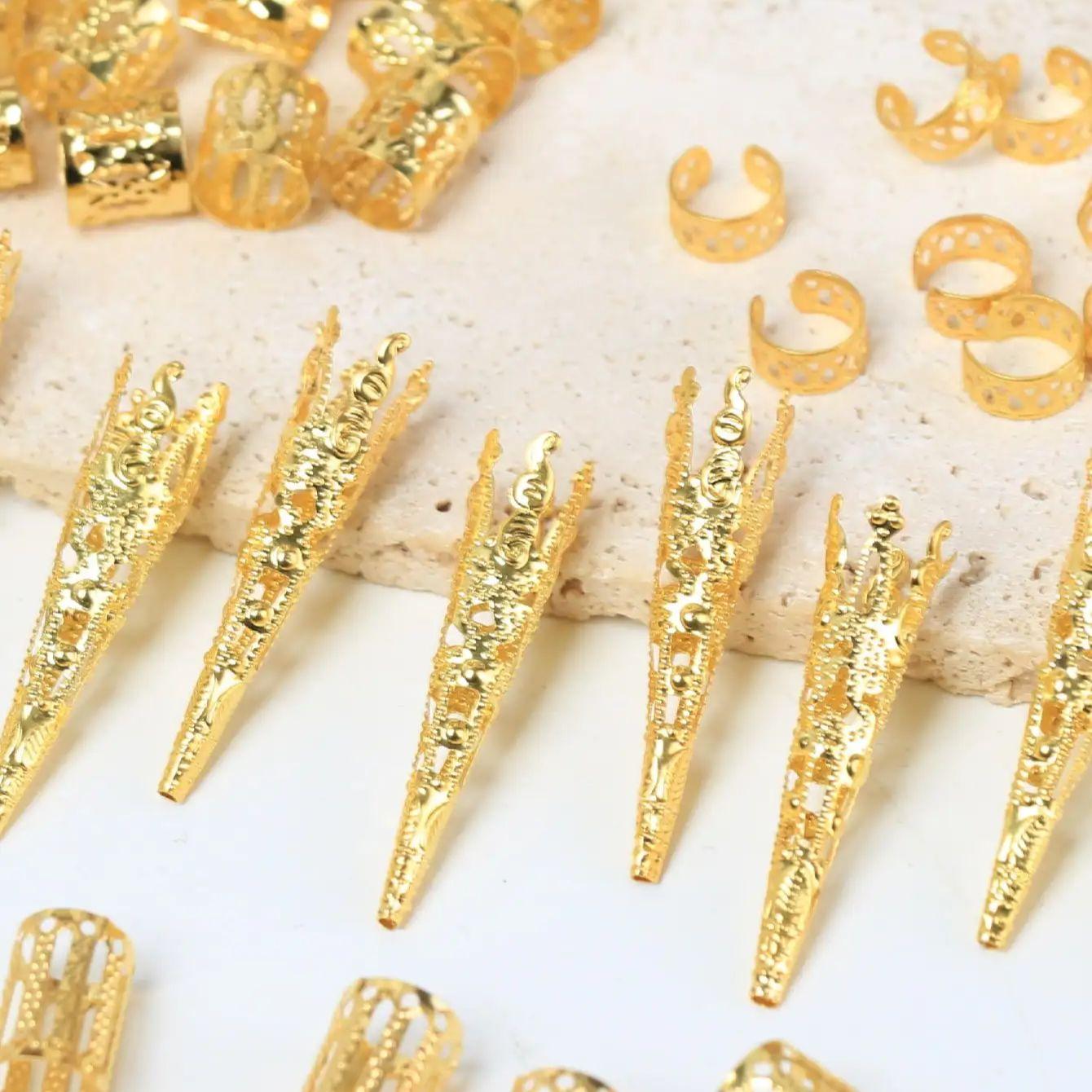50pcs Personalized Combination Dreadlocks Beads Hair Braid Rings Clips Dread Locks Hair Braiding Cuffs Decoration/Accessories