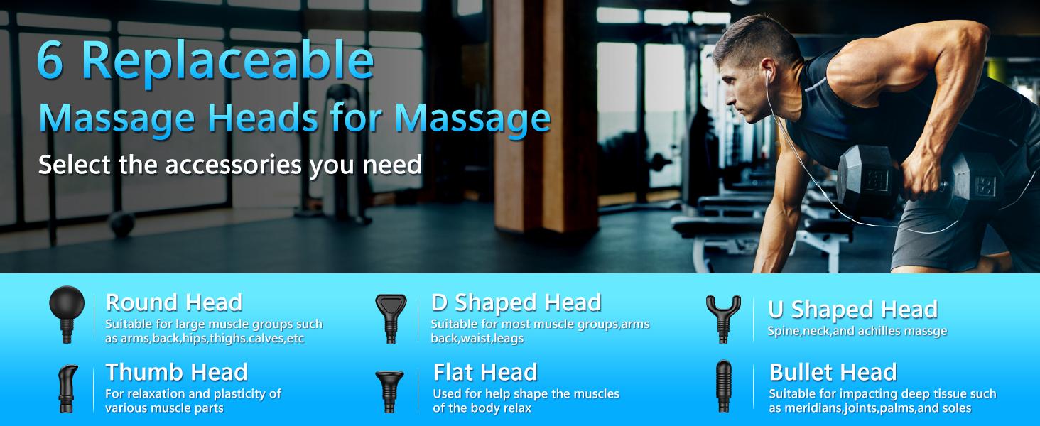 Muscle Massage Gun X6, Deep Tissue Back/Knee/Foot/Neck Massager with 6 Replacement Heads, 30 Speed, LED Display, Portable Massager Device, Perfect Gift Lightweight