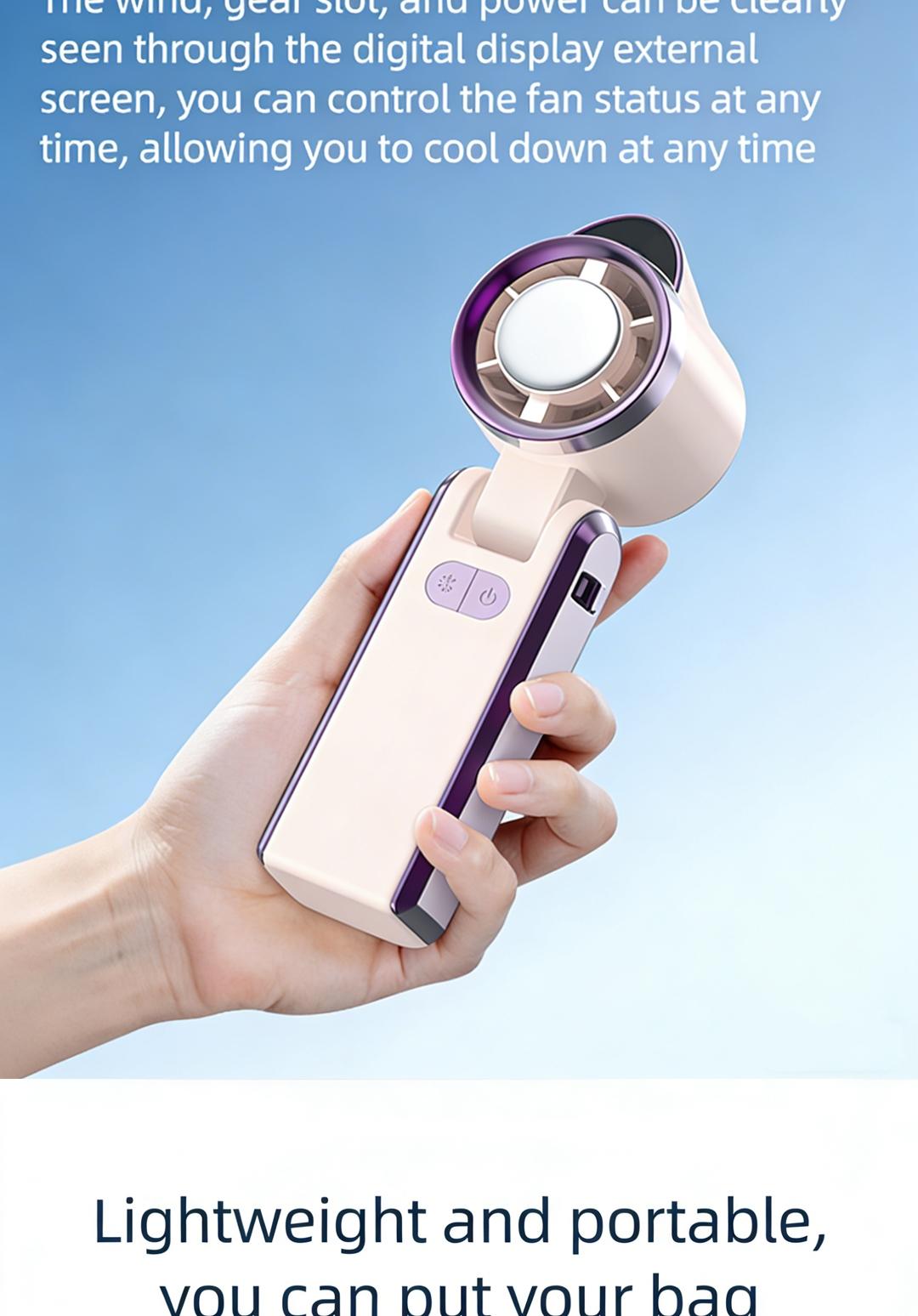 D28 Portable Travel Fan Mini Pocket Handheld Rechargeable Turbine Battery Powered USB High Speed Fan for Men Women