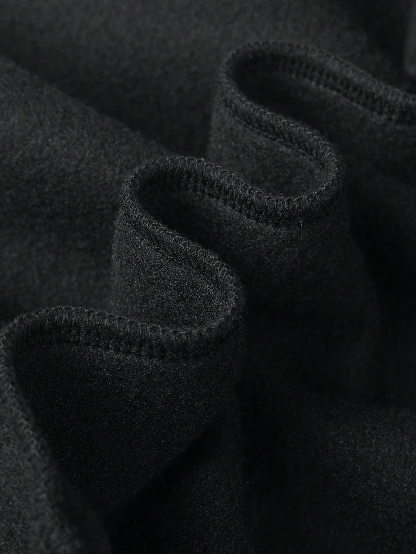 Men's Street Style Rhinestone Decor Hoodie With Two Hat, Windproof Jacket with Pockets and Zipper Design, Fall & Winter Wear, Long, Streetwear, Geometric