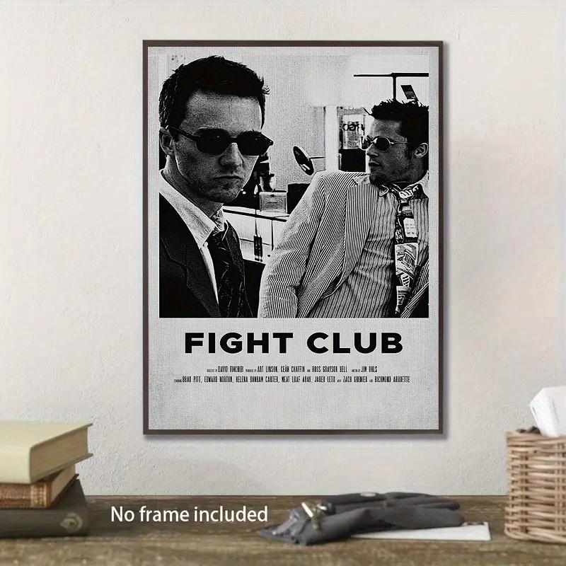 A Frameless Canvas Painting, <Fight Club> Inspired Wallless Art, - Vibrant Movie Poster Design, Perfect for Home and Office Decoration, Bright Colors, Simple and Stylish, Movie Wall Art|Minimalist Poster|Bold color design, movie theme decoration