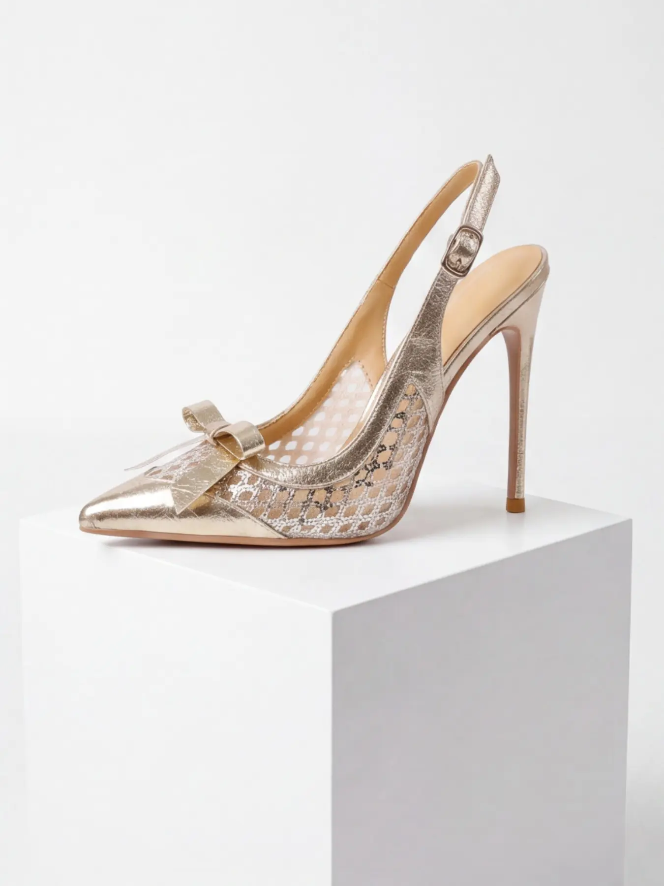 Elegant Lace-Up High Heel Shoes with Butterfly Knots, Perfect for Weddings & Parties, Comfortable Evening Footwear for Women