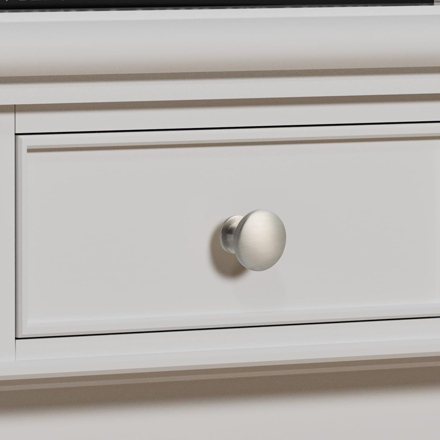 30 Pack Cabinet Knobs Brushed Nickel Drawer Knobs - Solid Zinc Alloy Kitchen Pulls Modern Cabinet Hardware for Dresser Drawers