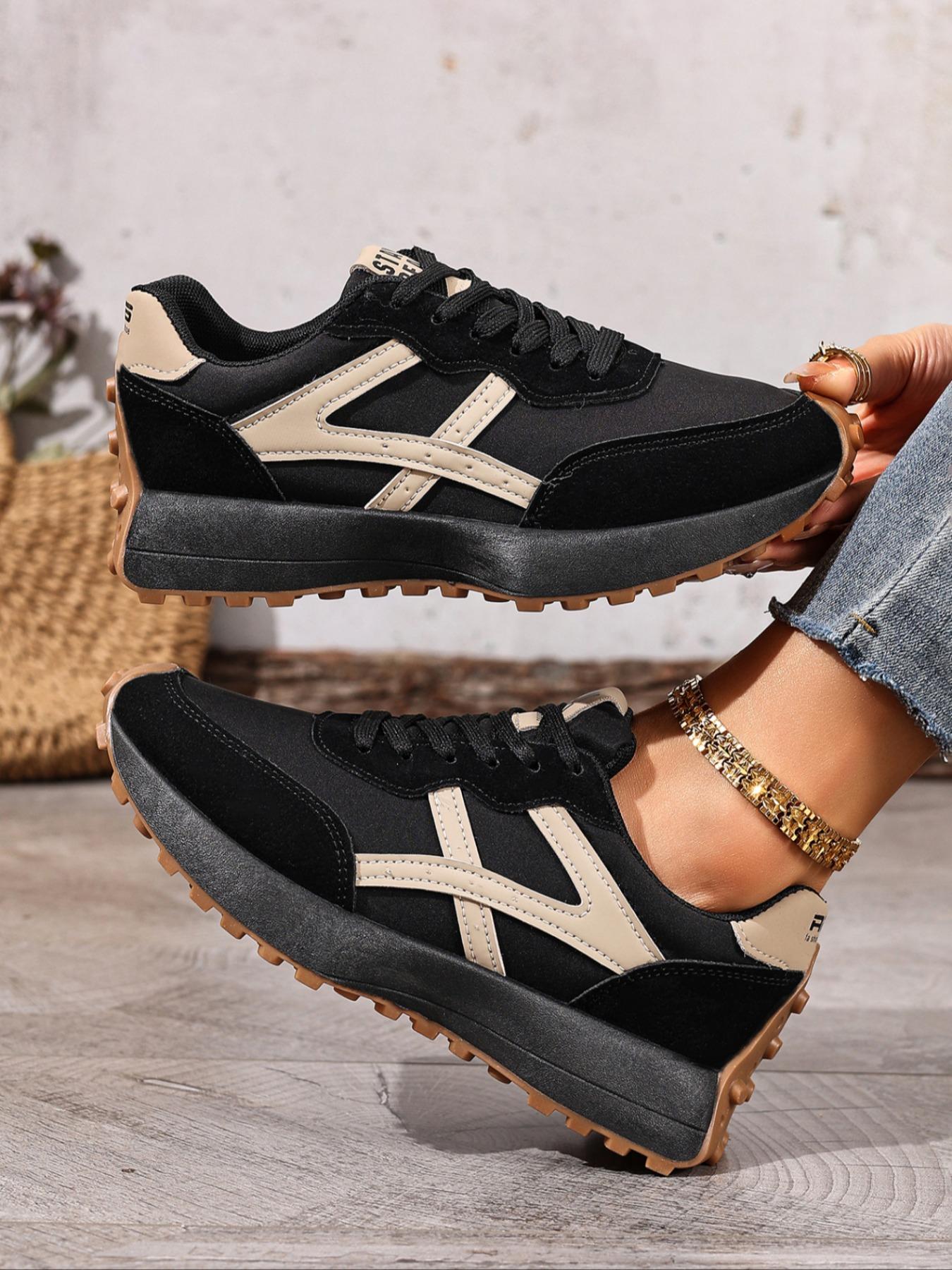 Women's Comfortable Laced Sports Shoes, Lightweight Multifunctional Casual Sneakers, Anti-Slip Rubber Sole, Perfect for Running, Hiking, Driving1123