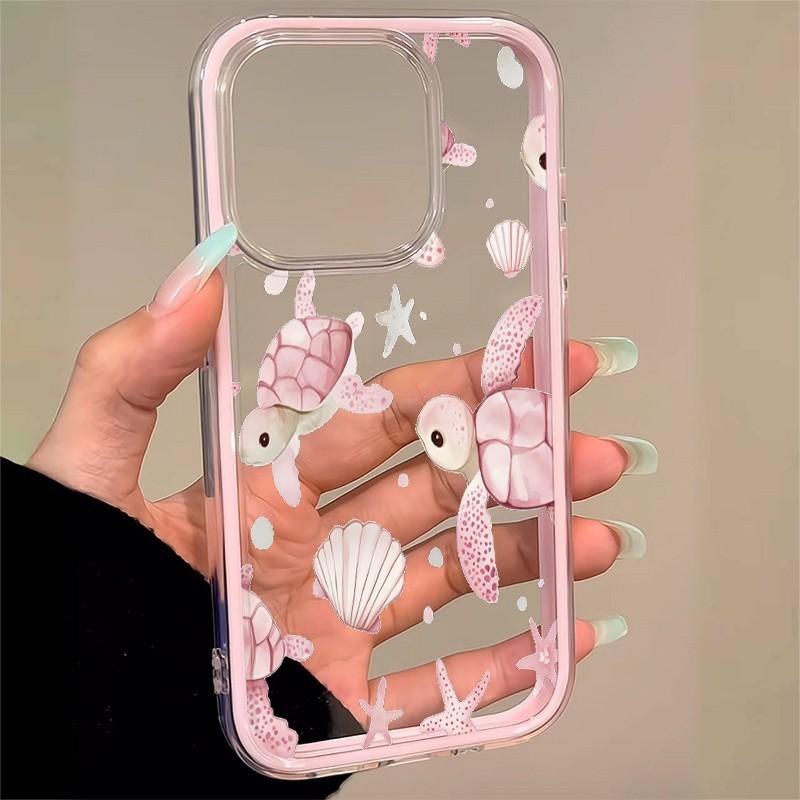 Turtle Shell Pattern Phone Case, Shockproof Soft Tpu Cover for iPhone 11-16 Pro Max, Trendy Design Gift Option