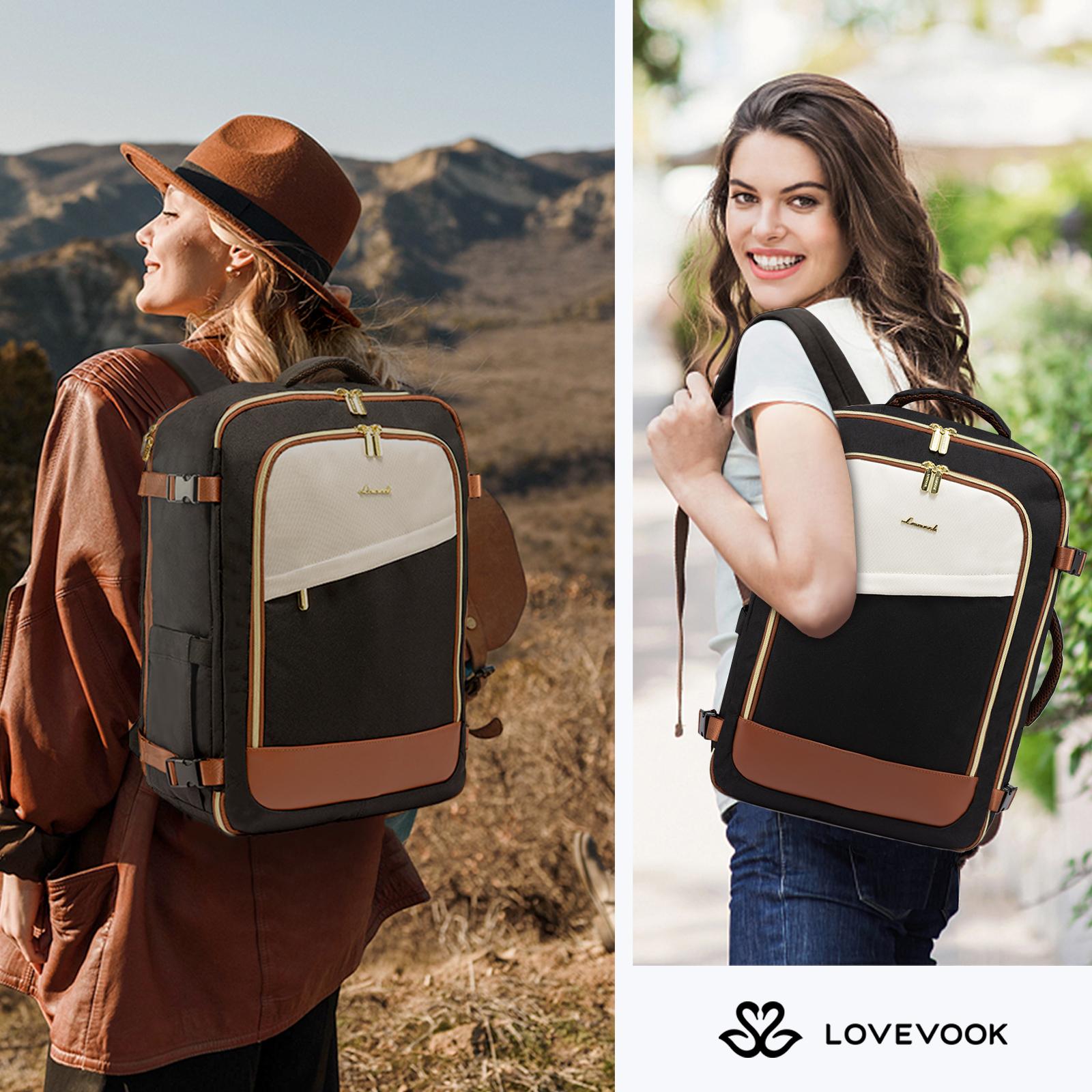 LOVEVOOK  Valentine's Day TSA-Friendly Carry-On Travel Backpack with Laptop Compartment, Spring Glow Up Airline Approved Travel Bag for Camping,Outing,Weekend Trips