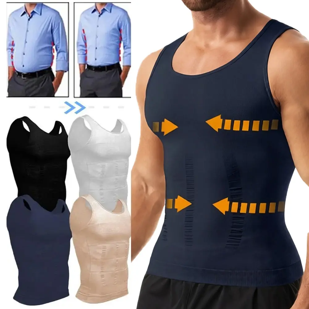 Tummy Control Shapewear Vest, Men Compression Tank, Compression Garment for Men Body, Abdominal Control Menswear Compression Tank