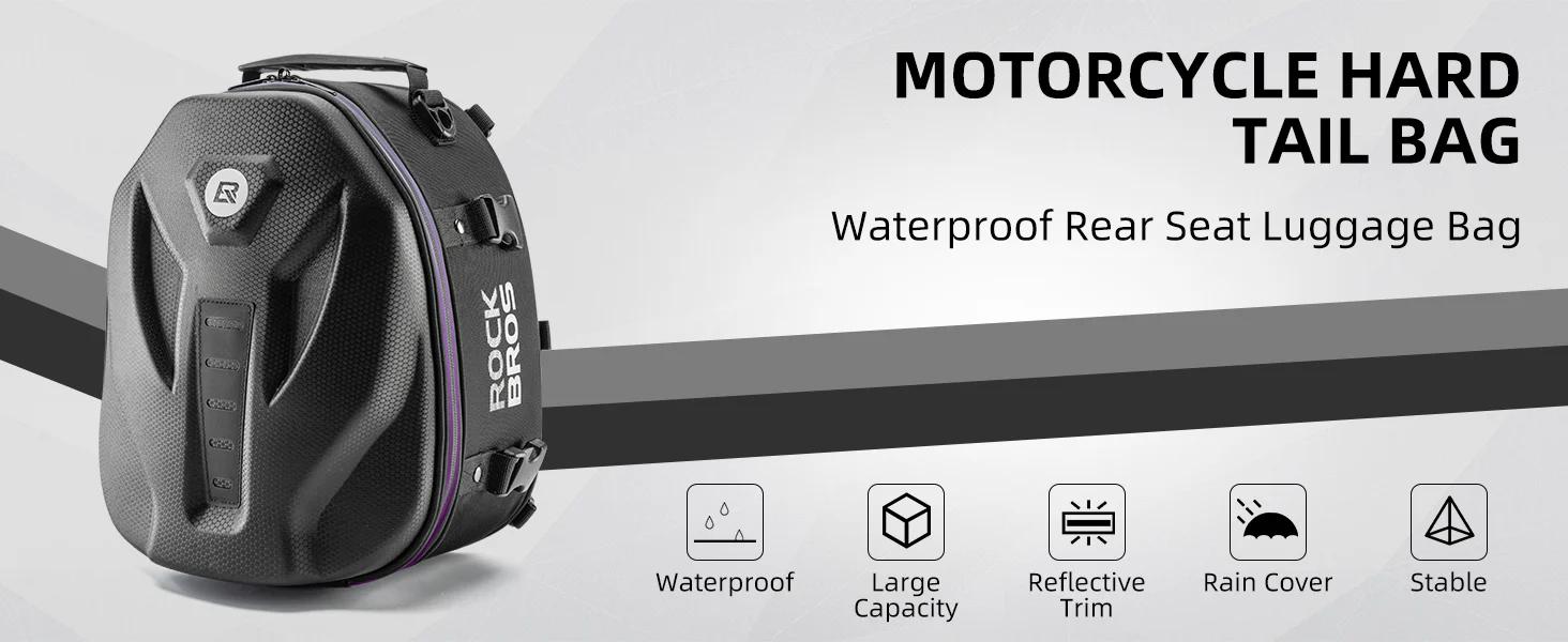 ROCKBROS Waterproof Tail Motorcycle Tail Rear Seat Bag 12.5L Storage Backpacks Hard Shell ROCKBROS Waterproof Tail Motorcycle Tail Rear Seat Bag 12.5L Storage Backpacks Hard Shell