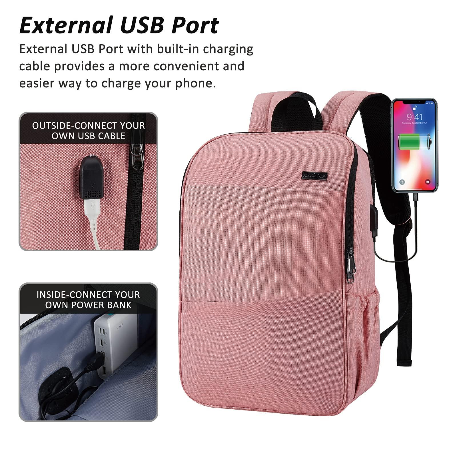 Laptop Backpack with USB Charging Port - 15.6 Inch College School Backpack, Water Resistant Work Bag for Nursing, Travel & Carry-On Essentials