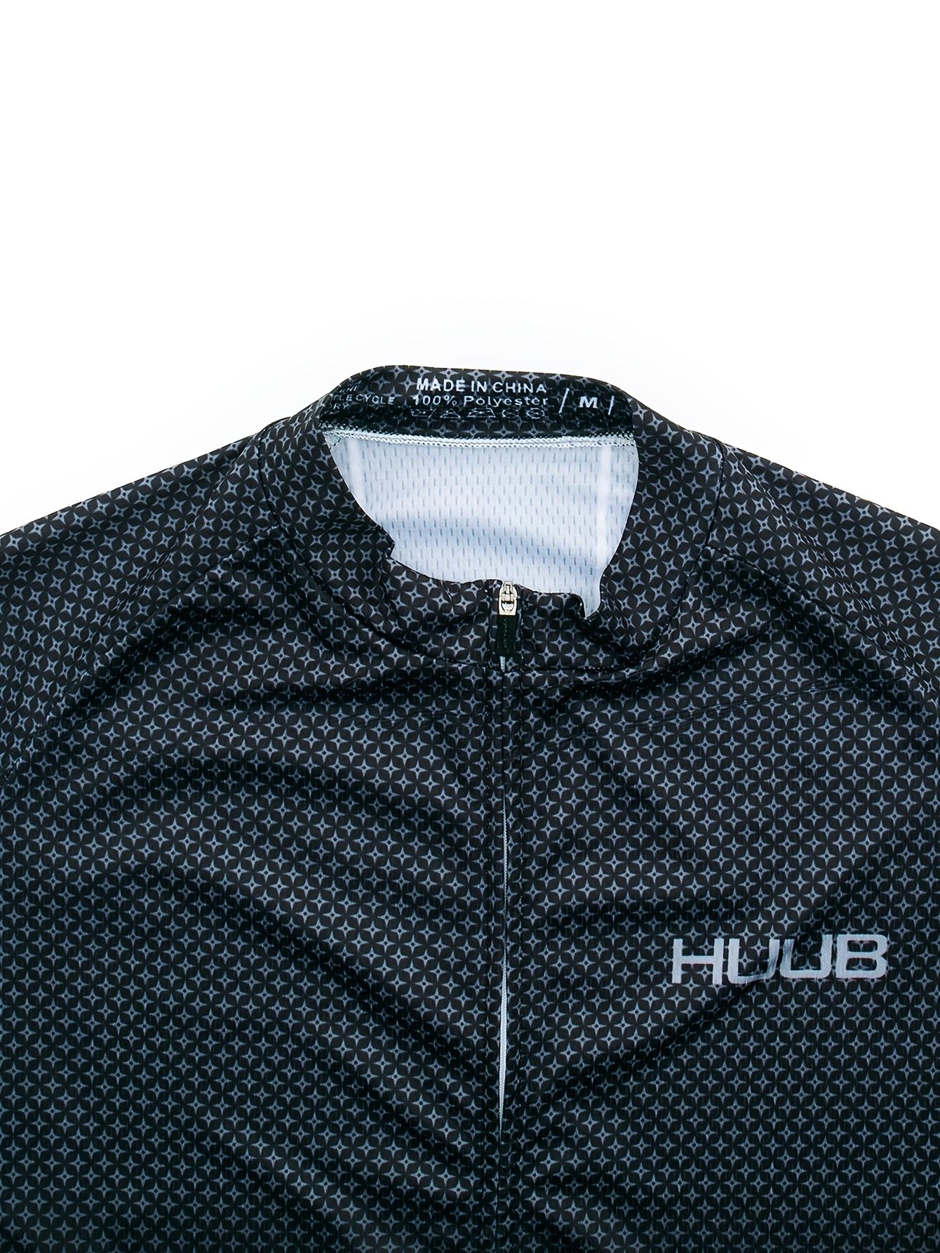 Male Slim-Fit Polyester Quick-Dry Breathable Short-Sleeve Classic Design Biking Top for Road/Mountain Bikes, Ideal for Off-Road Training