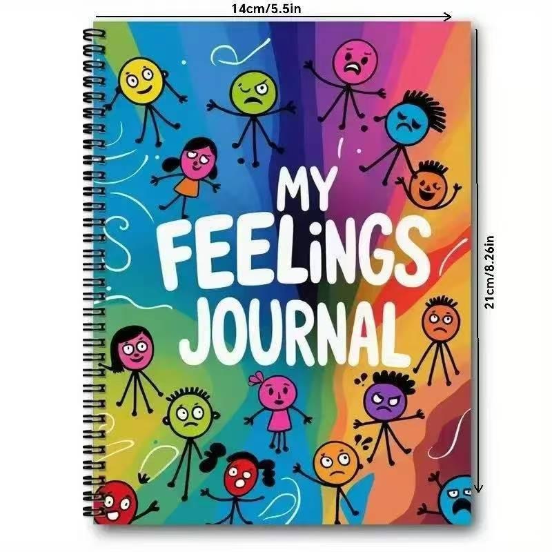 Colorful Coil Notebook for Kids & Adults, My Feelings Journal Theme, Fun Design for Emotion Recognition & Expression
