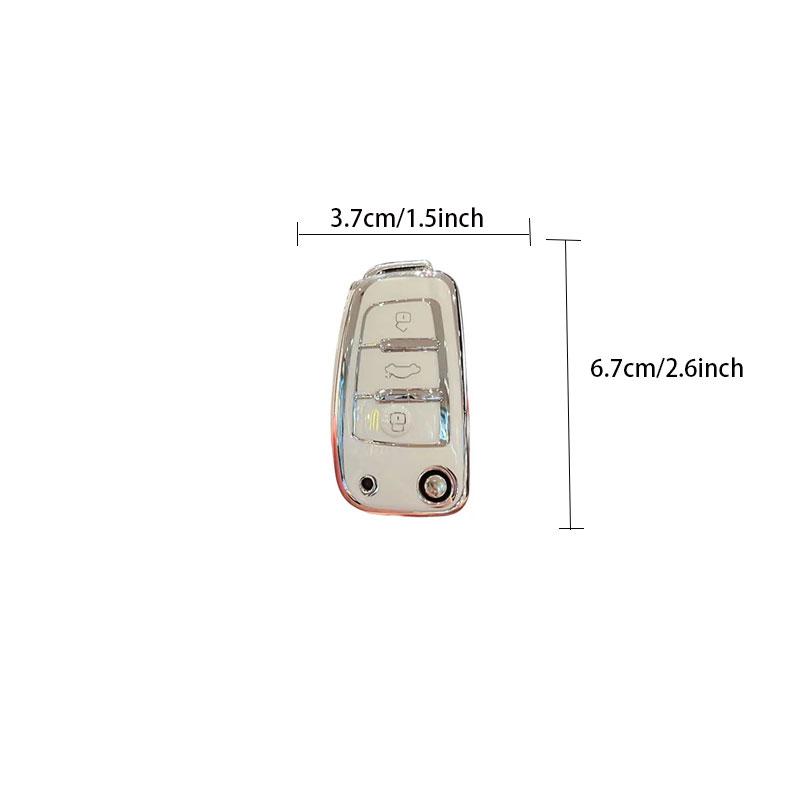 Car Key Protective Cover with Keychain For Audi C5 C6 R8 A1 A3 A4 A5 A6 A7 Q3 Q5 Q7 S6 B6 B7 B8 8p 8v 8L TT Rs Rs3,Women Gift Car Decoration Accessories