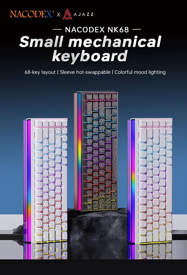 AJAZZ Mini 65% Gaming Mechanical Keyboard Red Switch 68 Key