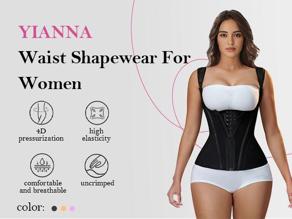 Women‘s YIANNA Waist Shapewear  for Tummy bridle Sports Workout Hourglass Vest Waist Cincher with Adjustable Shoulder Strap