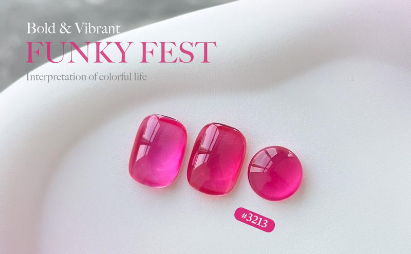 GAOY Funky Fest Jelly Red Black Gel Nail Polish Set, 6 Transparent Colors Green Blue Pink, Soak Off UV Light Cure Gel Polish Kit for Nail Art DIY at Home