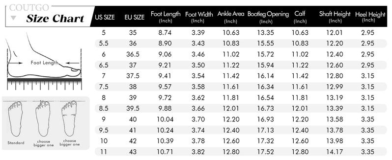 Coutgo Womens Mid Knee High Boots Chunky Heel Slouchy Metal Buckle Side Zipper Fashion Winter Shoes