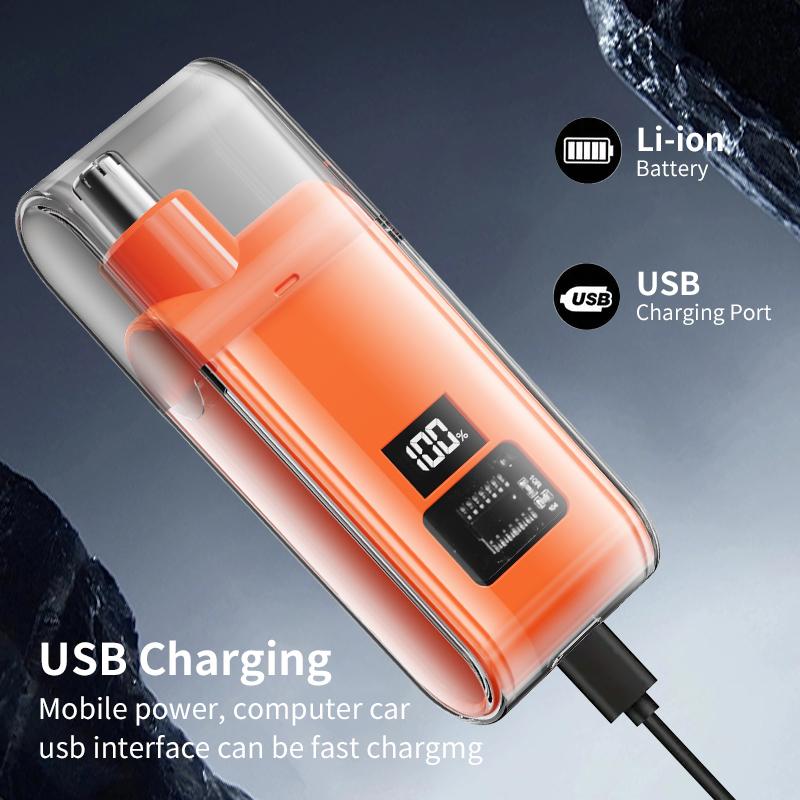 Portable mini nose hair trimmer, waterproof, dry and wet dual-purpose painless nose hair trimmer, electric shaving tool, nose and beard trimmer, men's ear and nose trimmer, USB charging