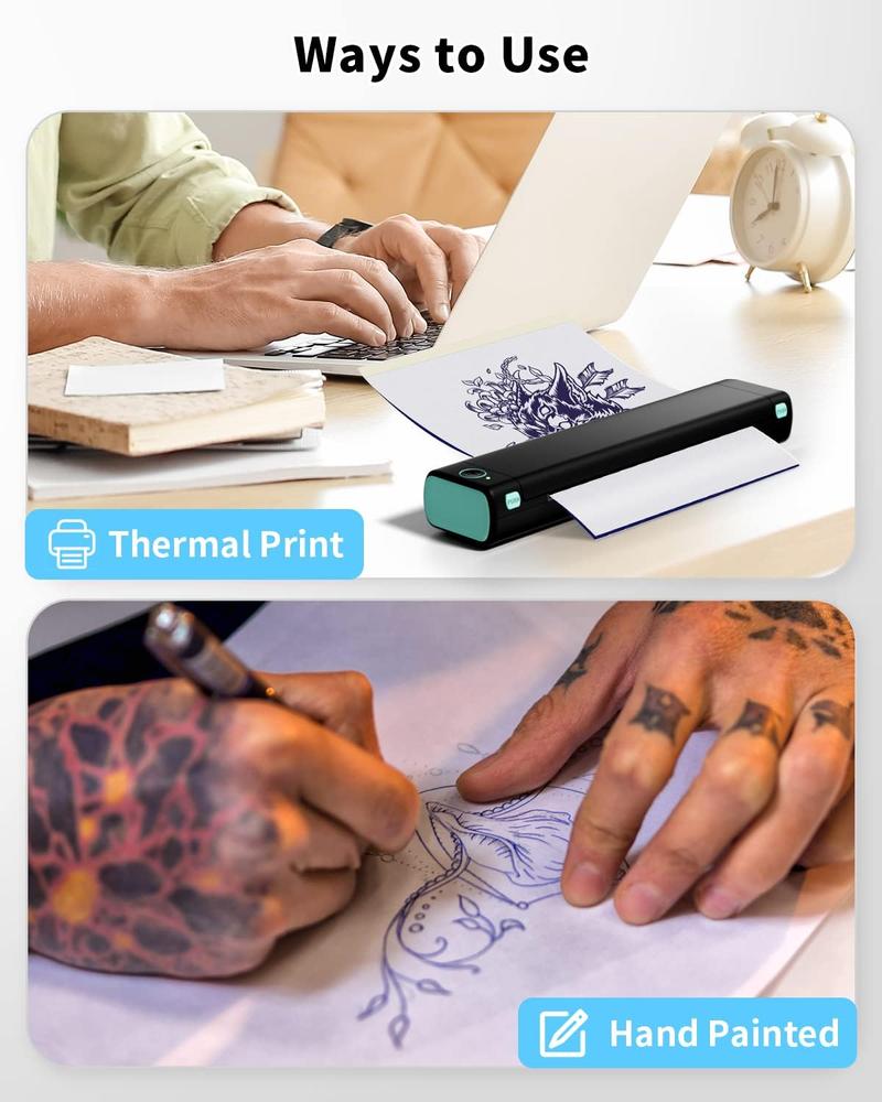 Phomemo M08F Tattoo Printer Transfer Paper – 100 Sheets A4 Thermal Stencil Paper, DIY Tattoo Tracing Paper for Commercial & Personal Use