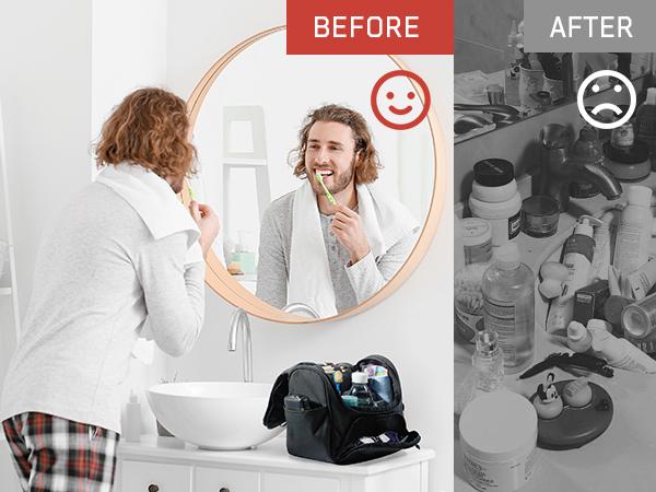 1TG TACTICAL Large Capacity Toiletry Bag Travel Bag with Hanging Hook for Men and Women Waterproof Travel Cosmetic Bag Bathroom Storage Bag for Brushes Set,Full-Sized Shampoo,Toiletries  - TikTokShopBacktoSchool