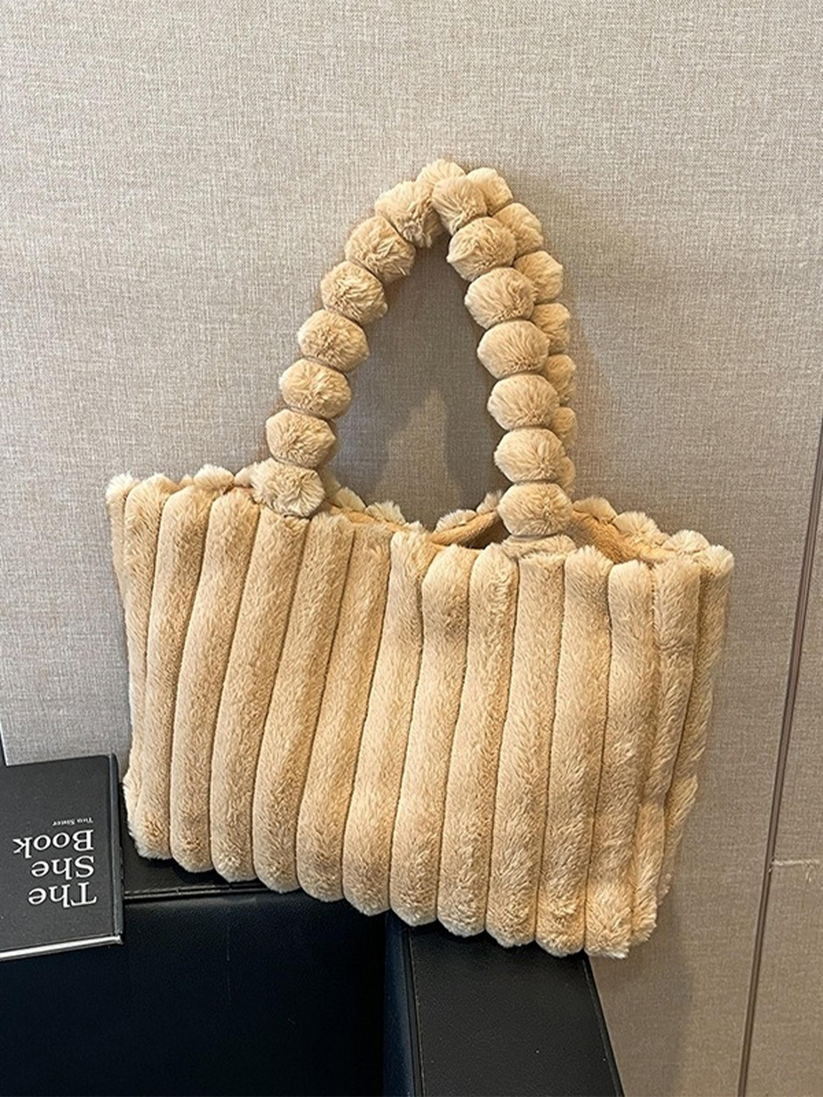 Valentine's Day Large Capacity Plush Tote Bag, Fashion Multi-Purpose Women's Shoulder Bag, Crossbody Tote Bag, Perfect for Winter, Stylish Spacious Handbag