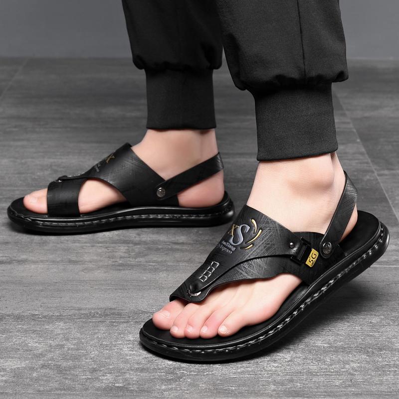 Ubetif Mens Comfortable Slip on daily Sandal teslic shoes Black Boy Summer Footwear Casual Flip Flops