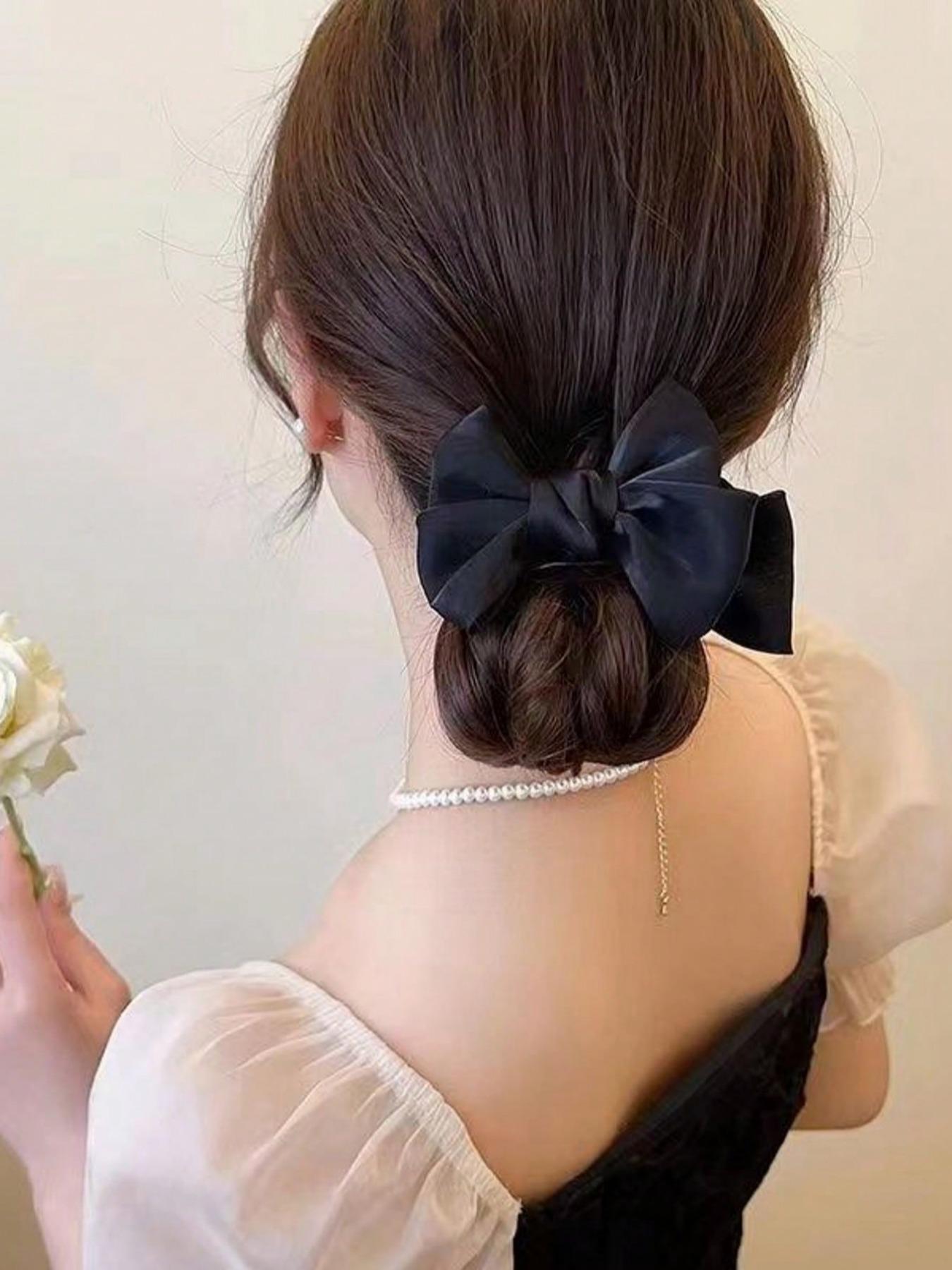 2Pcs Bow-Adorned Hair Claw Clip: Non-Slip Design, Suitable For Ponytails, Perfectly Matching Bun Hairstyles - An Ideal Choice For Women And Girls, Hair Clips, Hair Accessories, Claw Clips, Hair Clip Set