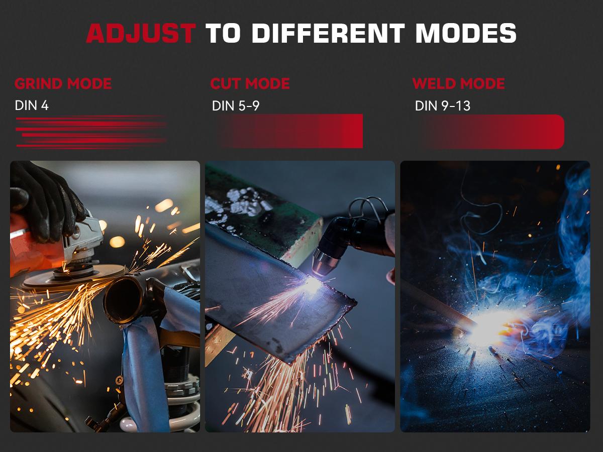 ARCCAPTAIN Auto Darkening Welding Helmet with 4 Arc Sensors, True Color Viewing Screen, DIN4-16 Protection, Clear Welding Lens , Solar Powered, Lightweight & Comfortable Welding Mask for Men/Dad - Welding Helmet, Gift Idea