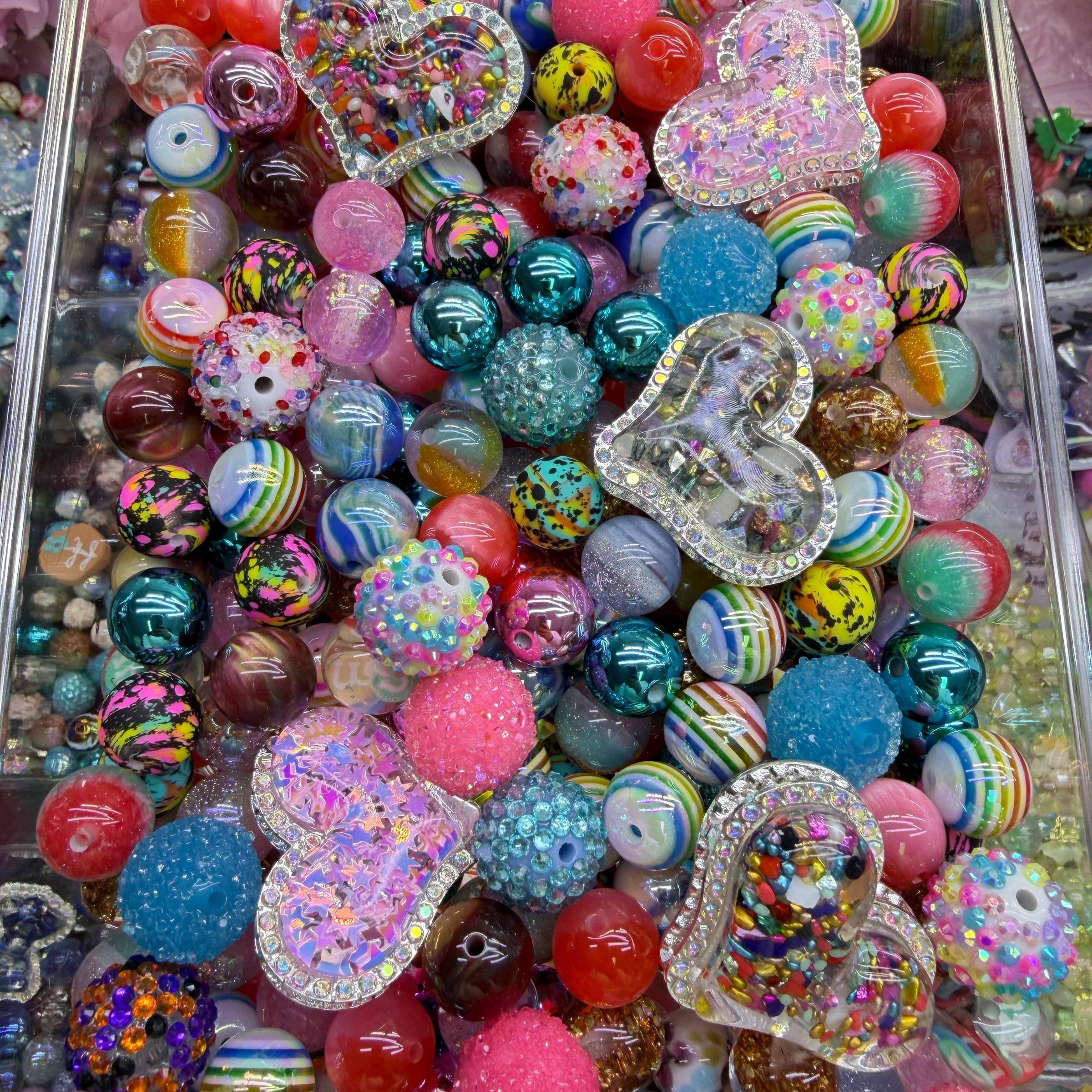 March Second Round Creative Acrylic Beads, DIY Mix Beads, Bead Assortment, DIY Beading, DIY Craft Embellishments, Used for Stringing Pens, Choking Hazard Warning, Ca Prop 65 Compliant, Non-Silver Color